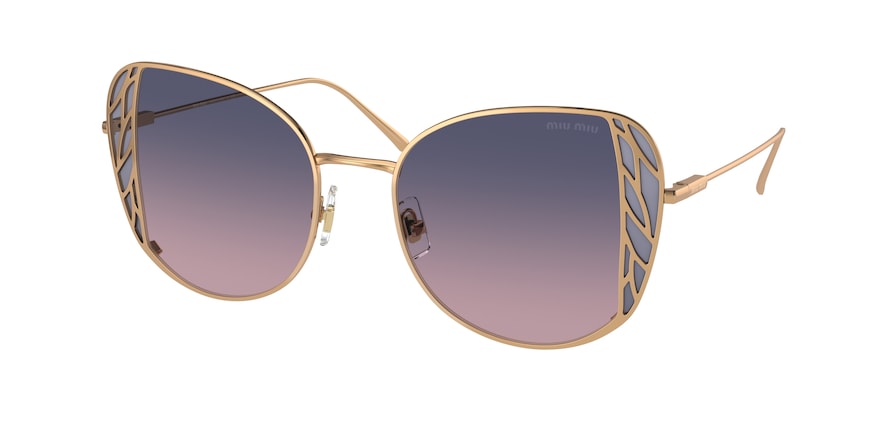 Miu Miu MU57XS Butterfly Sunglasses  7OE06N-BRASS 52-20-140 - Color Map gold