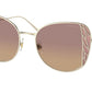 Miu Miu MU57XS Butterfly Sunglasses  ZVN04N-PALE GOLD 52-20-140 - Color Map gold