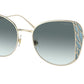 Miu Miu MU57XS Butterfly Sunglasses  ZVN05N-PALE GOLD 52-20-140 - Color Map gold