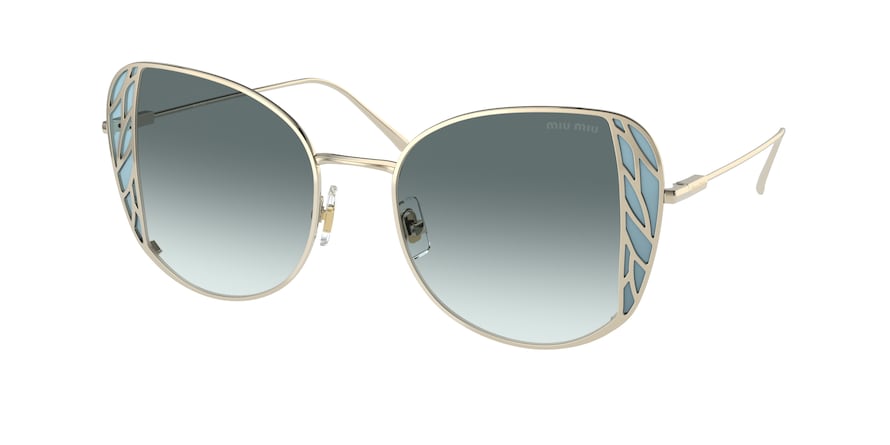 Miu Miu MU57XS Butterfly Sunglasses  ZVN05N-PALE GOLD 52-20-140 - Color Map gold