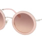 Miu Miu CORE COLLECTION MU59US Round Sunglasses  1350A5-OPAL PINK 48-26-140 - Color Map pink