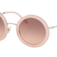 Miu Miu CORE COLLECTION MU59US Round Sunglasses  1350A5-OPAL PINK 48-26-140 - Color Map pink