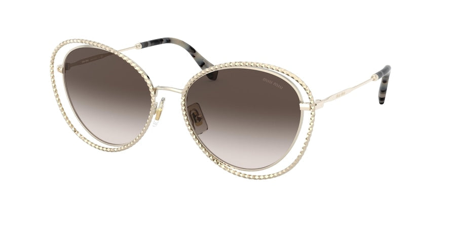 Miu Miu SPECIAL PROJECT MU59VS Butterfly Sunglasses  ZVN6S1-PALE GOLD 54-17-140 - Color Map gold