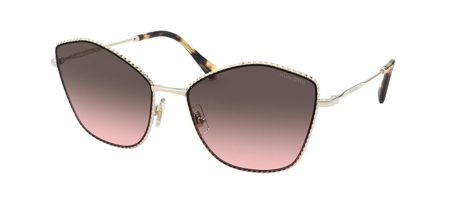 Miu Miu CORE COLLECTION MU60VS Cat Eye Sunglasses  ZVN146-PALE GOLD 60-18-140 - Color Map gold