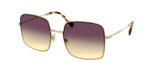 Miu Miu CORE COLLECTION MU61VS Rectangle Sunglasses  5AK09B-GOLD 56-19-140 - Color Map gold