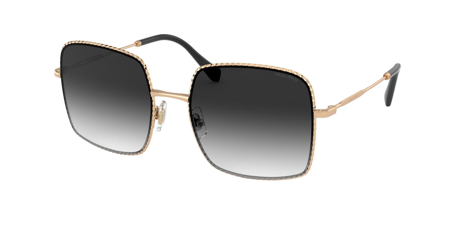 Miu Miu CORE COLLECTION MU61VS Rectangle Sunglasses  7OE5D1-ANTIQUE GOLD 56-19-140 - Color Map gold