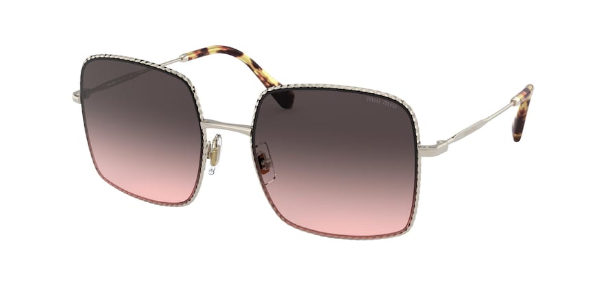Miu Miu CORE COLLECTION MU61VS Rectangle Sunglasses  ZVN146-PALE GOLD 56-19-140 - Color Map gold