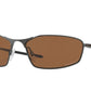 Oakley WHISKER OO4141 Oval Sunglasses  414105-TUNGSTEN 60-16-130 - Color Map brown