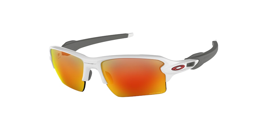 Oakley FLAK 2.0 XL OO9188 Rectangle Sunglasses  918893-POLISHED WHITE 59-12-133 - Color Map white