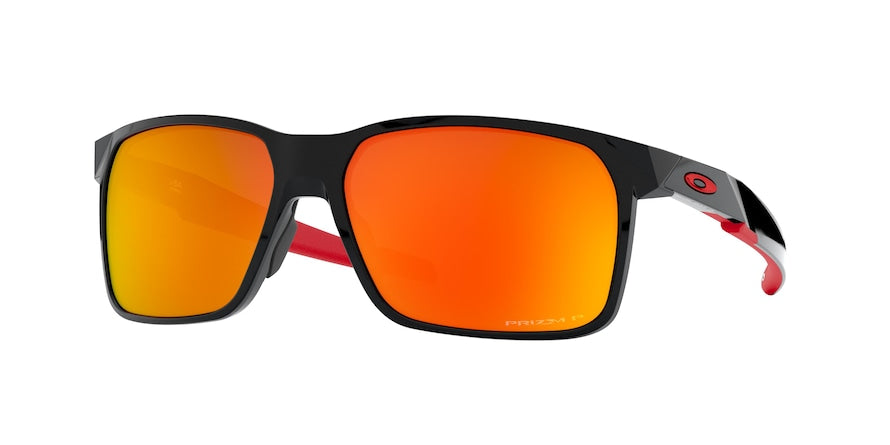 Oakley PORTAL X OO9460 Rectangle Sunglasses  946005-POLISHED BLACK 59-15-135 - Color Map grey