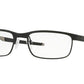 Oakley Optical STEEL PLATE OX3222 Rectangle Eyeglasses  322201-POWDER COAL 56-18-141 - Color Map black