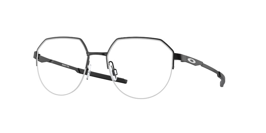 Oakley Optical INNER FOIL OX3247 Round Eyeglasses  324701-SATIN BLACK 52-17-140 - Color Map black