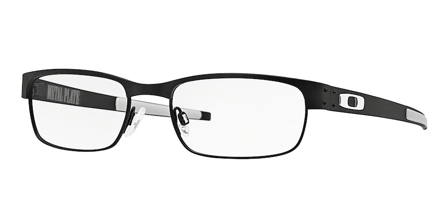 Oakley Optical METAL PLATE OX5038 Rectangle Eyeglasses  503801-MATTE BLACK 57-18-145 - Color Map black