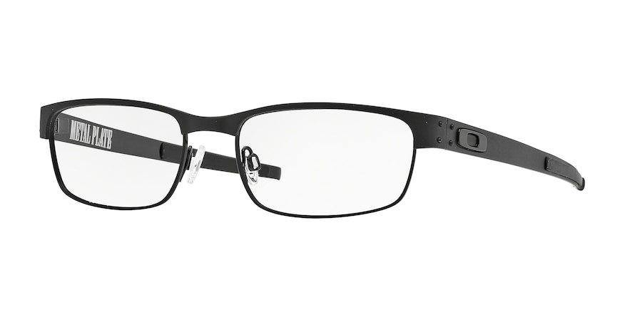 Oakley Optical METAL PLATE OX5038 Rectangle Eyeglasses  503805-MATTE BLACK 55-18-140 - Color Map black