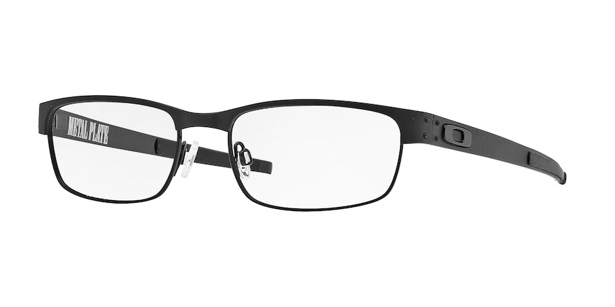 Oakley Optical METAL PLATE OX5038 Rectangle Eyeglasses  503805-MATTE BLACK 57-18-145 - Color Map black