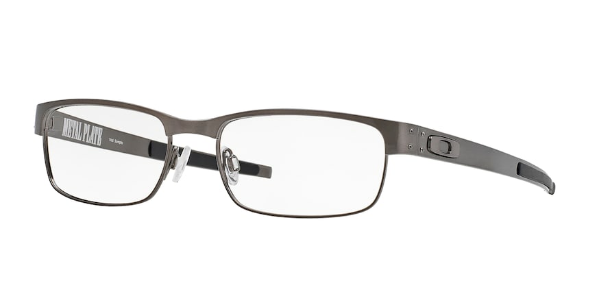 Oakley Optical METAL PLATE OX5038 Rectangle Eyeglasses  503806-BRUSHED CHROME 55-18-140 - Color Map silver