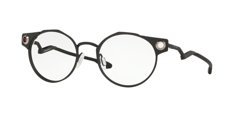 Oakley Optical DEADBOLT OX5141 Round Eyeglasses  514101-SATIN BLACK 52-19-136 - Color Map black