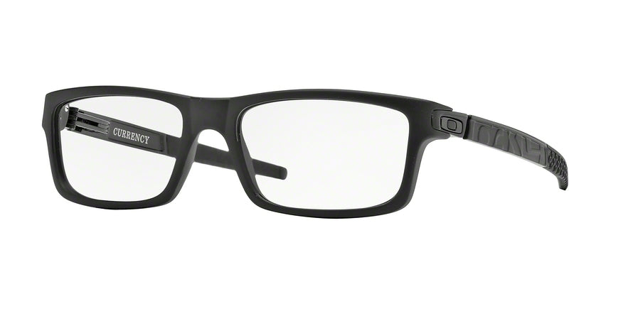 Oakley Optical CURRENCY OX8026 Rectangle Eyeglasses  802601-SATIN BLACK 54-17-135 - Color Map black