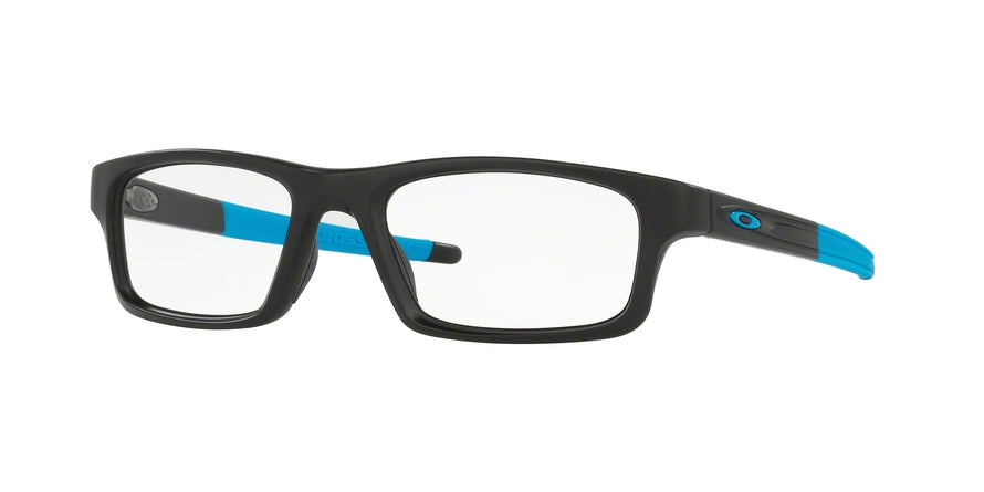Oakley Optical CROSSLINK PITCH OX8037 Rectangle Eyeglasses  803701-SATIN BLACK 54-18-135 - Color Map black