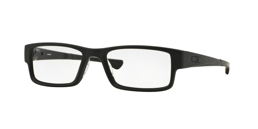 Oakley Optical AIRDROP OX8046 Rectangle Eyeglasses  804601-SATIN BLACK 57-18-143 - Color Map black