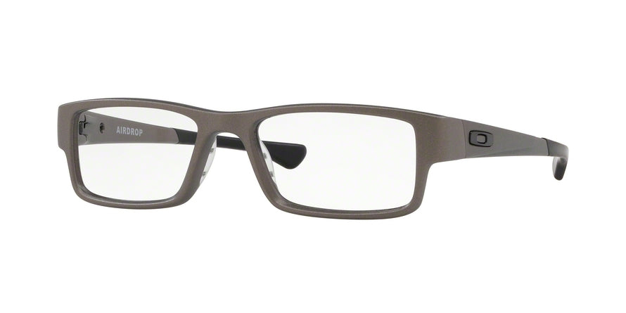 Oakley Optical AIRDROP OX8046 Rectangle Eyeglasses  804612-SATIN LEAD 57-18-143 - Color Map silver