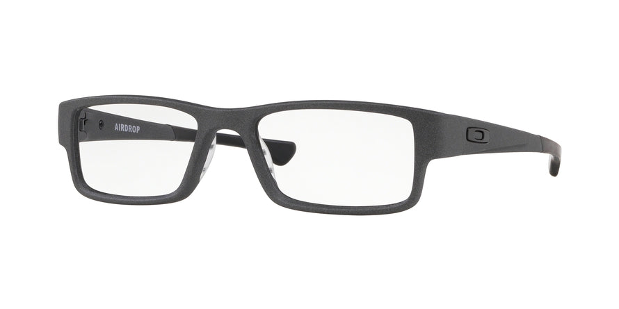 Oakley Optical AIRDROP OX8046 Rectangle Eyeglasses  804613-SATIN LIGHT STEEL 57-18-143 - Color Map silver