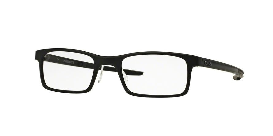 Oakley Optical MILESTONE 2.0 OX8047 Rectangle Eyeglasses  804701-SATIN BLACK 52-19-141 - Color Map black