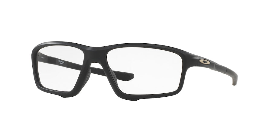 Oakley Optical CROSSLINK ZERO OX8076 Square Eyeglasses  807607-SATIN BLACK 56-16-138 - Color Map black