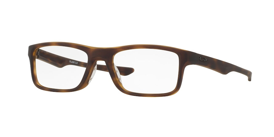 Oakley Optical PLANK 2.0 OX8081 Rectangle Eyeglasses  808104-SOFTCOAT TORTOISE 55-18-145 - Color Map havana