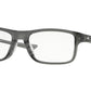 Oakley Optical PLANK 2.0 OX8081 Rectangle Eyeglasses  808106-POLISHED GREY SMOKE 53-18-139 - Color Map grey