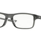 Oakley Optical PLANK 2.0 OX8081 Rectangle Eyeglasses  808106-POLISHED GREY SMOKE 55-18-145 - Color Map grey