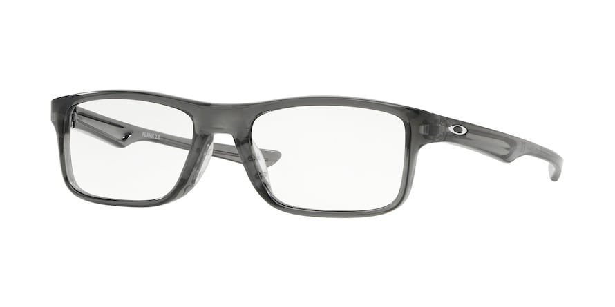 Oakley Optical PLANK 2.0 OX8081 Rectangle Eyeglasses  808106-POLISHED GREY SMOKE 55-18-145 - Color Map grey