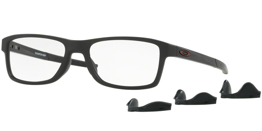 Oakley Optical CHAMFER MNP OX8089 Rectangle Eyeglasses  808901-SATIN BLACK 56-17-140 - Color Map black