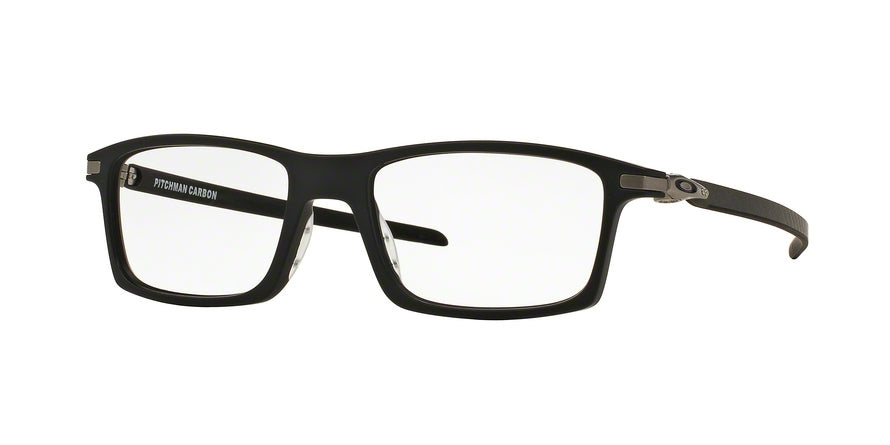 Oakley Optical PITCHMAN CARBON OX8092 Rectangle Eyeglasses  809201-SATIN BLACK 55-18-138 - Color Map black