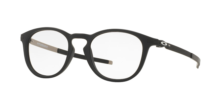 Oakley Optical PITCHMAN R OX8105 Round Eyeglasses  810501-SATIN BLACK 50-19-140 - Color Map black