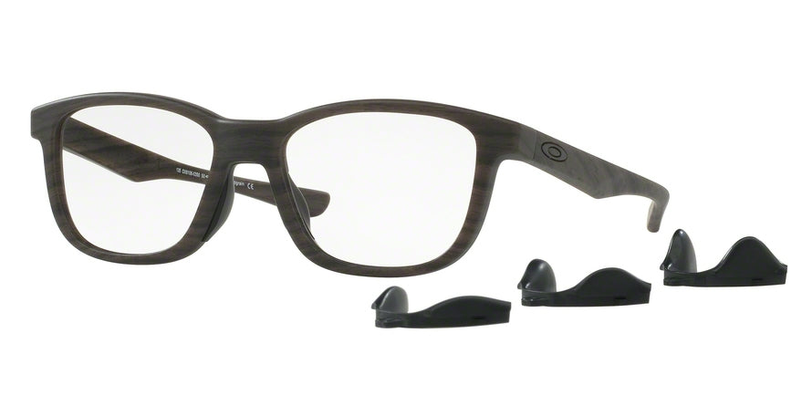 Oakley Optical CROSS STEP OX8106 Round Eyeglasses  810603-MATTE WOODGRAIN 50-16-135 - Color Map brown