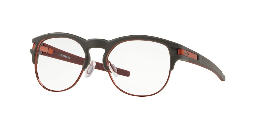 Oakley Optical LATCH KEY RX OX8134 Round Eyeglasses  813406-SATIN GUNMETAL 50-17-133 - Color Map grey