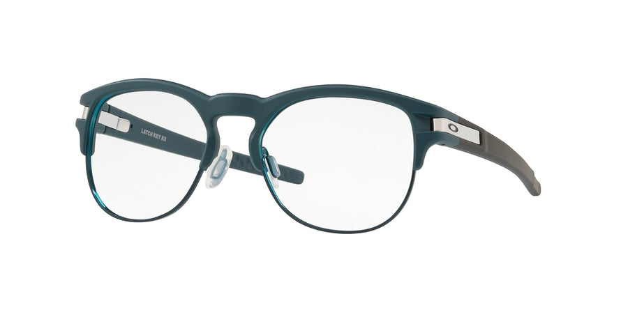 Oakley Optical LATCH KEY RX OX8134 Round Eyeglasses  813407-SATIN AZURE BLUE 50-17-133 - Color Map blue