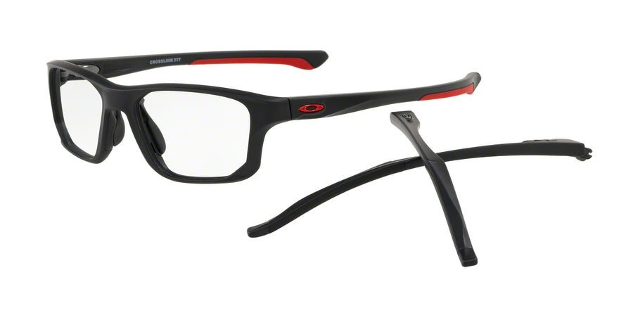 Oakley Optical CROSSLINK FIT OX8136 Rectangle Eyeglasses  813604-SATIN BLACK 55-17-150 - Color Map black