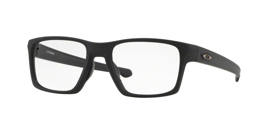 Oakley Optical LITEBEAM OX8140 Square Eyeglasses  814001-SATIN BLACK 55-18-140 - Color Map black