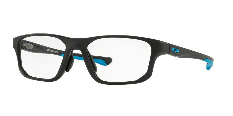 Oakley Optical CROSSLINK FIT (A) OX8142M Rectangle Eyeglasses  814201-SATIN BLACK 56-17-150 - Color Map black