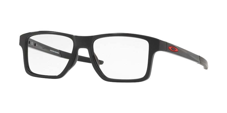Oakley Optical CHAMFER SQUARED OX8143 Square Eyeglasses  814303-POLISHED BLACK 54-16-140 - Color Map black