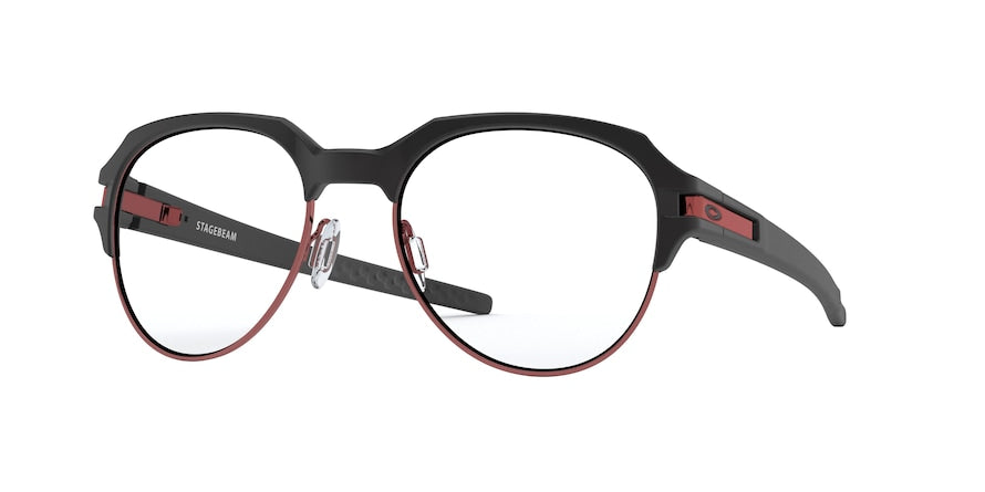 Oakley Optical STAGEBEAM OX8148 Round Eyeglasses  814805-SATIN BLACK 52-19-140 - Color Map black