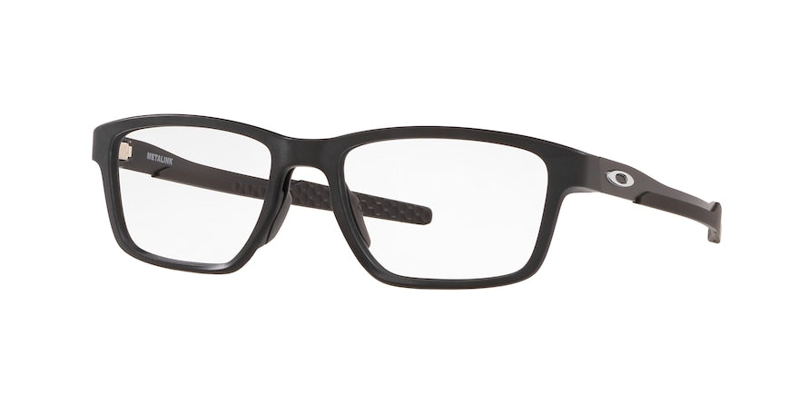 Oakley Optical METALINK OX8153 Rectangle Eyeglasses  815301-SATIN BLACK 55-17-136 - Color Map black