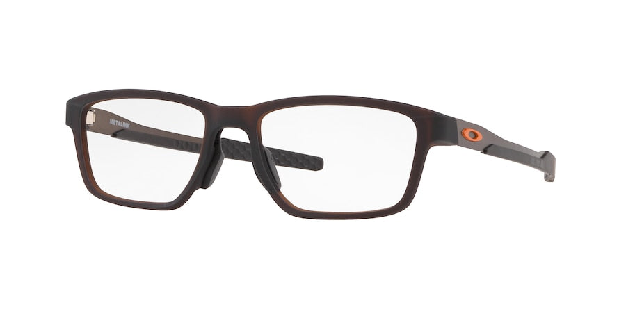 Oakley Optical METALINK OX8153 Rectangle Eyeglasses  815302-MATTE AMBER 55-17-136 - Color Map brown