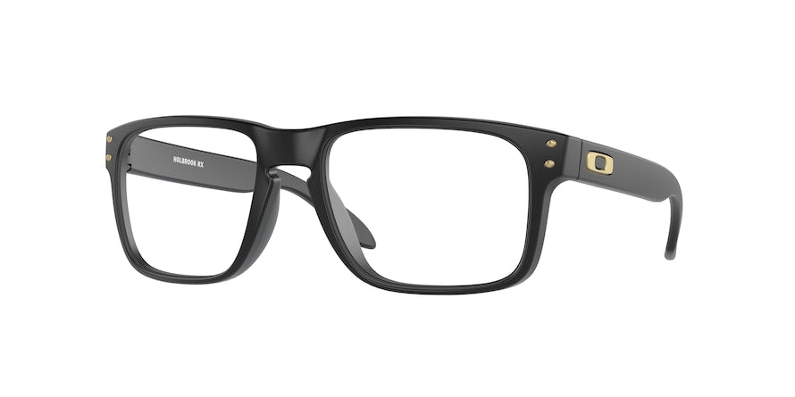 Oakley Optical HOLBROOK RX OX8156 Square Eyeglasses  815608-SATIN BLACK 56-18-137 - Color Map black