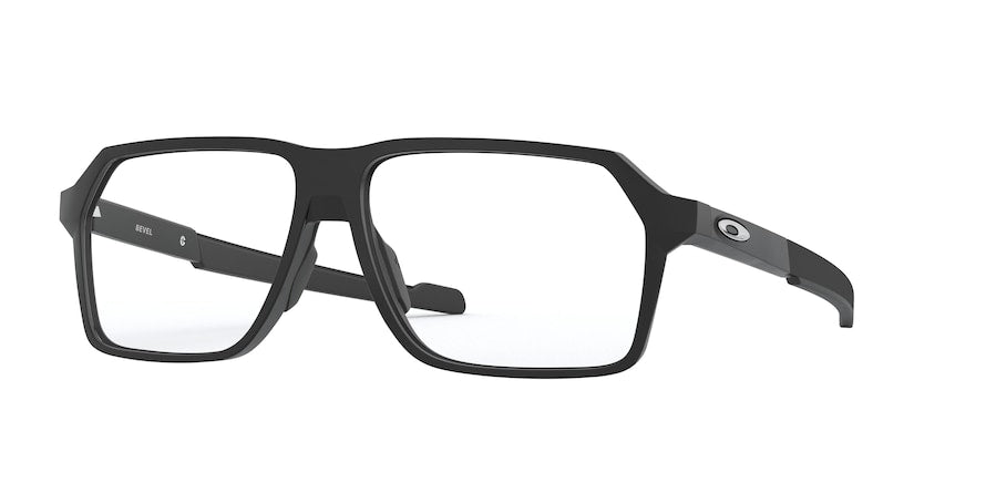 Oakley Optical BEVEL OX8161 Rectangle Eyeglasses  816101-SATIN BLACK 57-13-145 - Color Map black