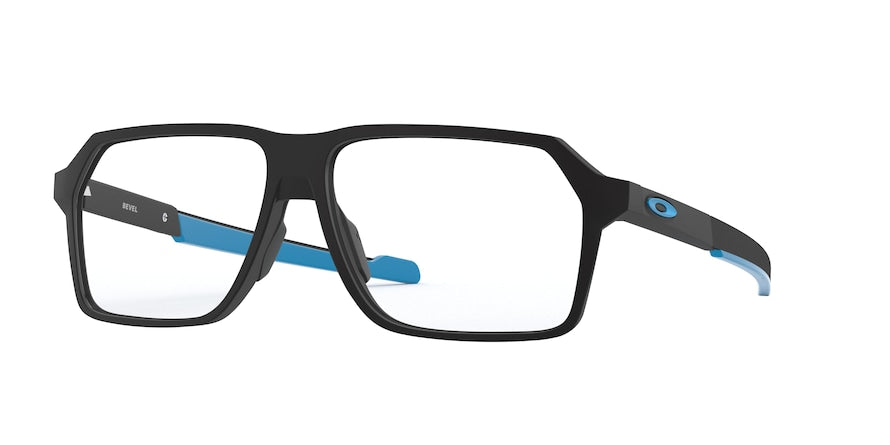 Oakley Optical BEVEL OX8161 Rectangle Eyeglasses  816104-SATIN BLACK 57-13-145 - Color Map black