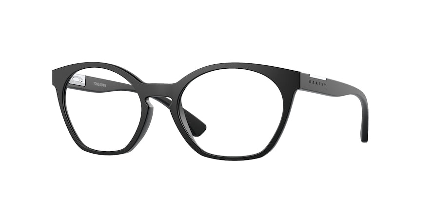 Oakley Optical TONE DOWN OX8168 Round Eyeglasses  816801-SATIN BLACK 52-18-138 - Color Map black