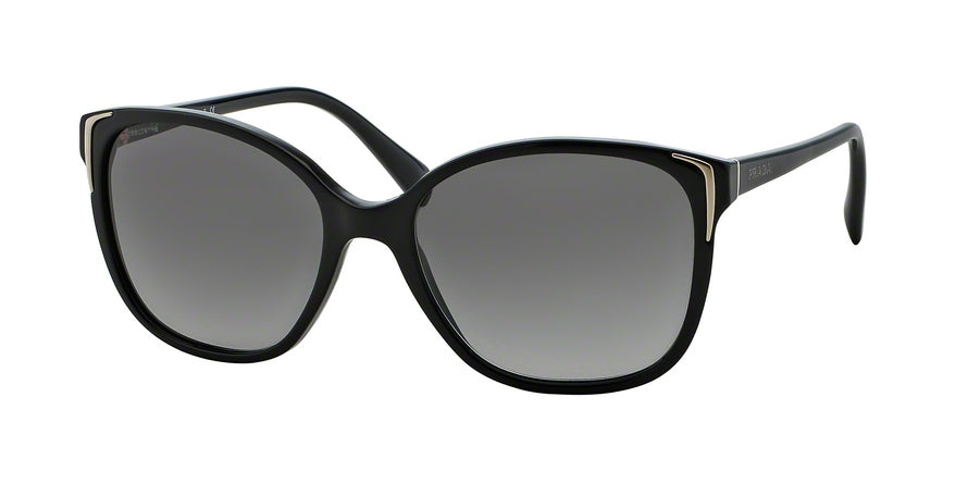 Prada CONCEPTUAL PR01OSA Square Sunglasses  1AB3M1-GLOSS BLACK 55-17-140 - Color Map black